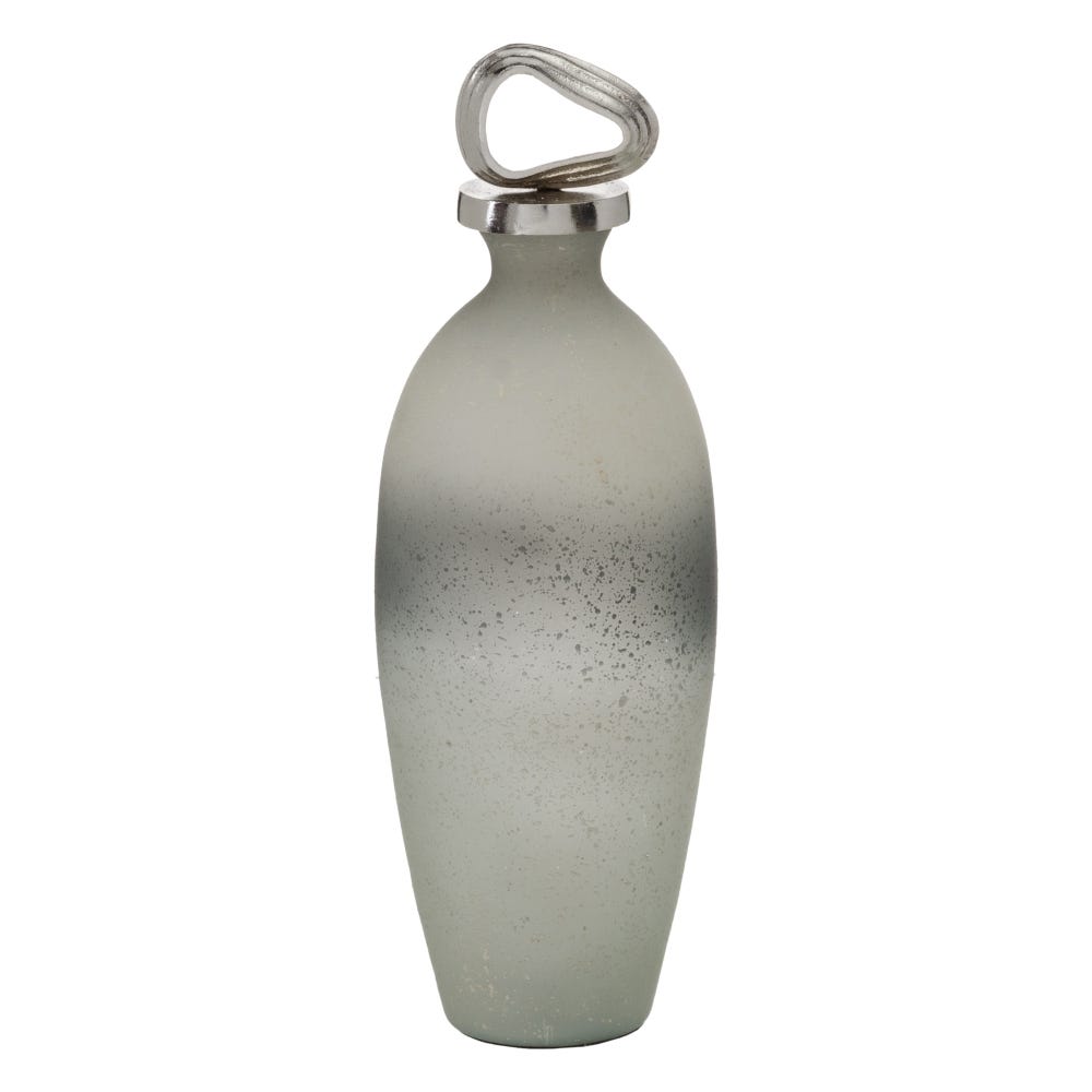 BOTELLA DECORATIVA GRIS-PLATA 15 X 15 X 46 CM