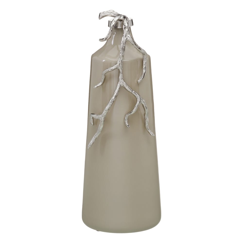 BOTELLA DECORATIVA BEIGE-PLATA 20 X 11 X 53 CM