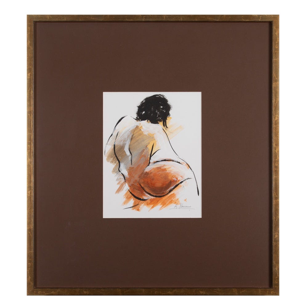 CUADRO PINTURA DESNUDO 4/M OCRE MADERA 56,50 X 2,50 X 62,50