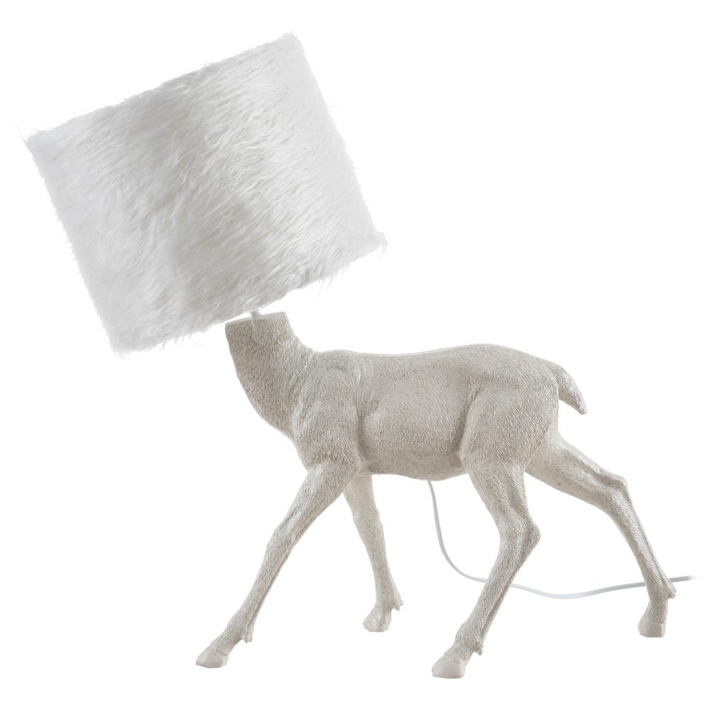 LÁMPARA MESA ANIMAL BLANCO POLIRESINA 61 X 26 X 55 CM