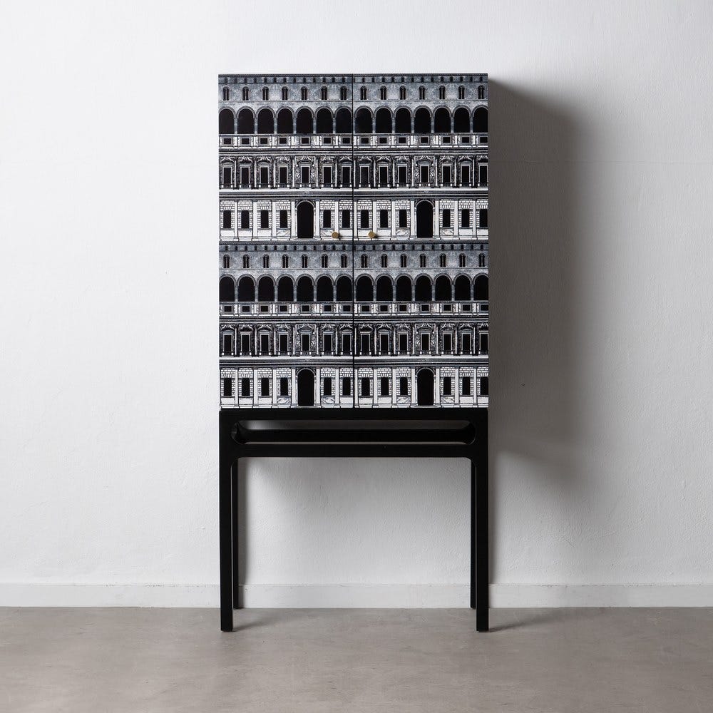 ARMARIO "CABINET" NEGRO-BLANCO 76,50 X 40 X 160 CM