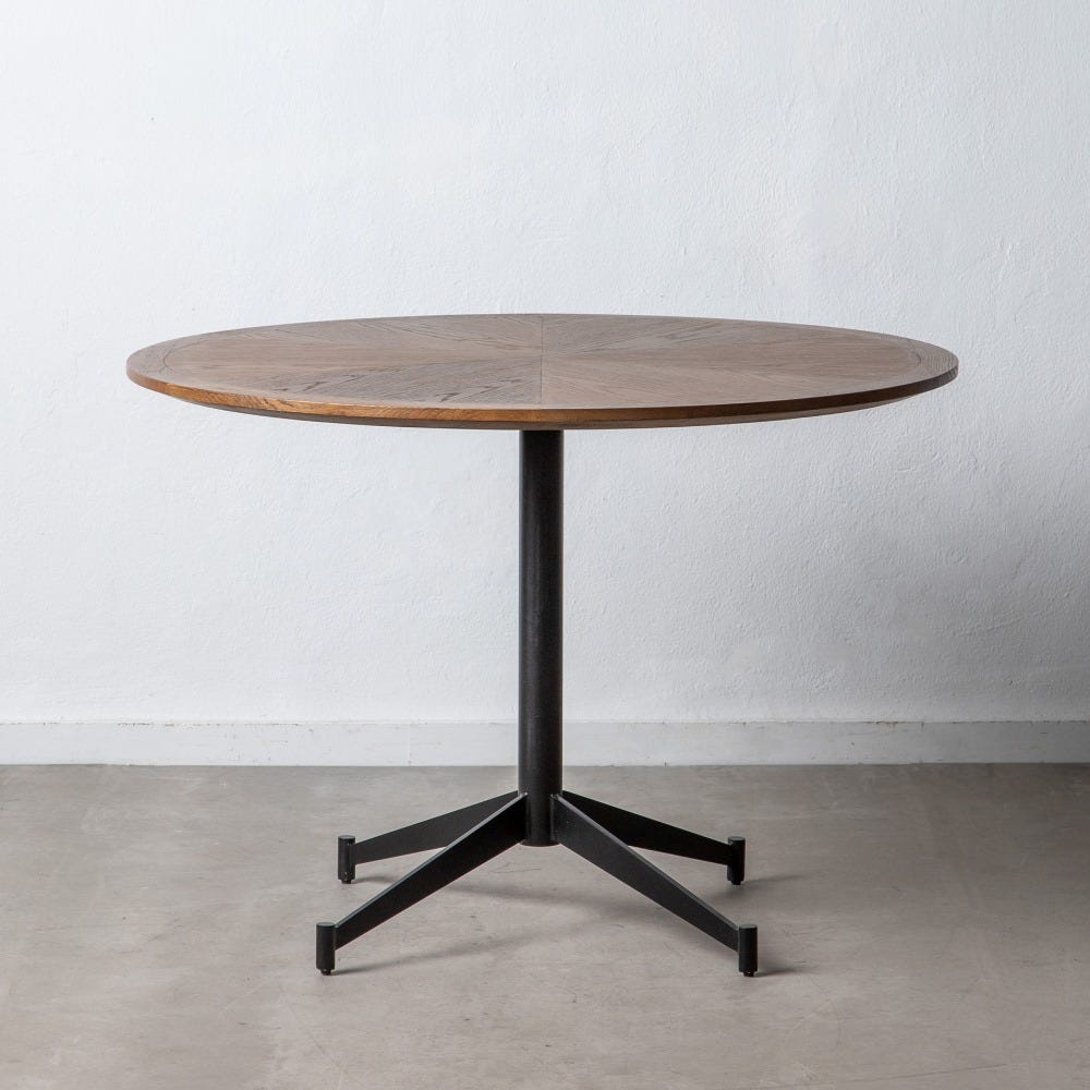 MESA COMEDOR NATURAL-NEGRO 110 X 110 X 77 CM