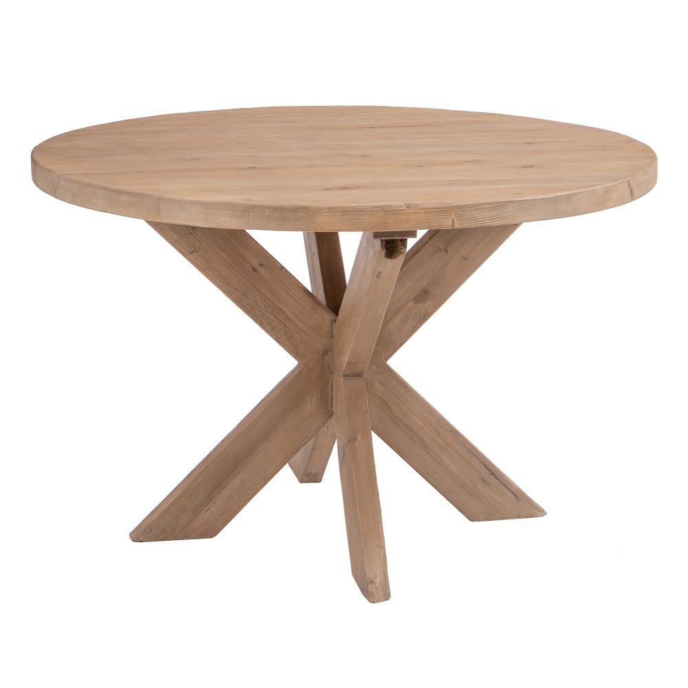 MESA COMEDOR NATURAL MADERA DE OLMO 120 X 120 X 76 CM