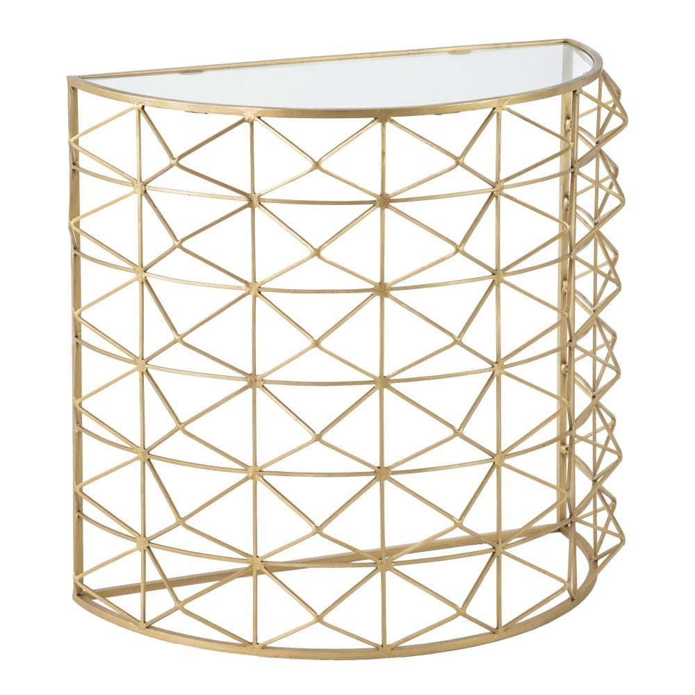 CONSOLA ORO METAL-CRISTAL ENTRADA 98 X 51 X 89 CM