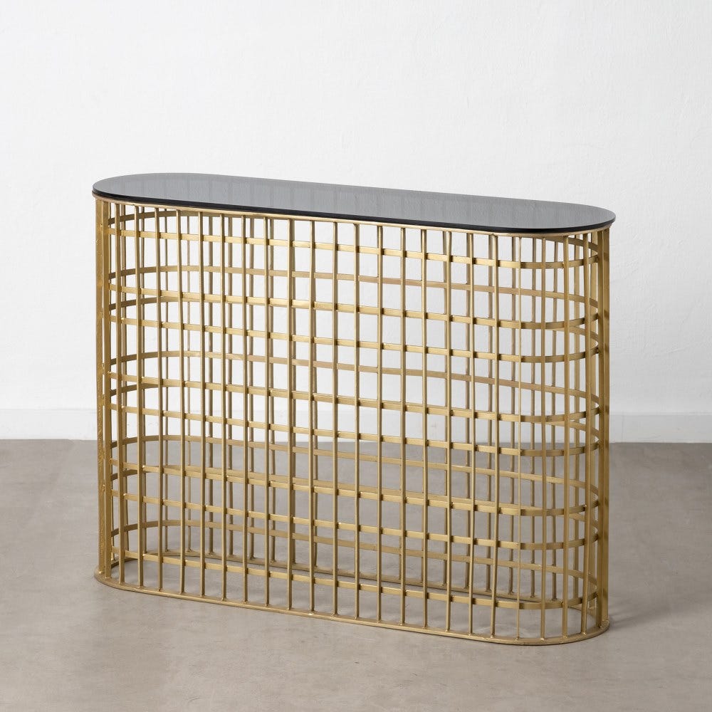 CONSOLA ORO METAL-CRISTAL ENTRADA 107 X 32 X 78 CM