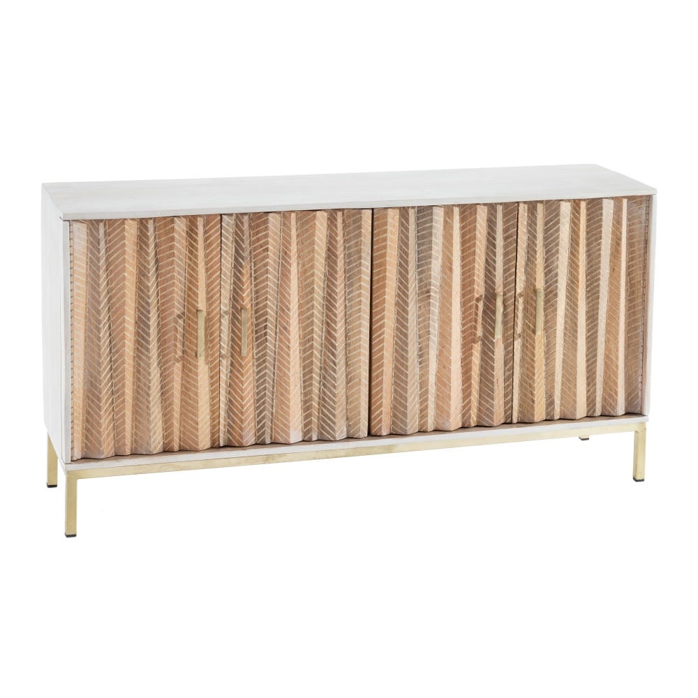 APARADOR NATURAL-CREMA MADERA / METAL 152 X 40,50 X 77 CM