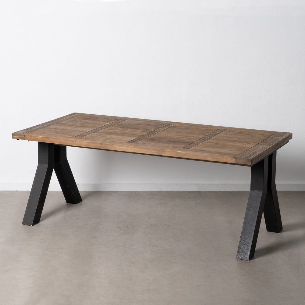 MESA COMEDOR NATURAL-NEGRO 200 X 100 X 78 CM