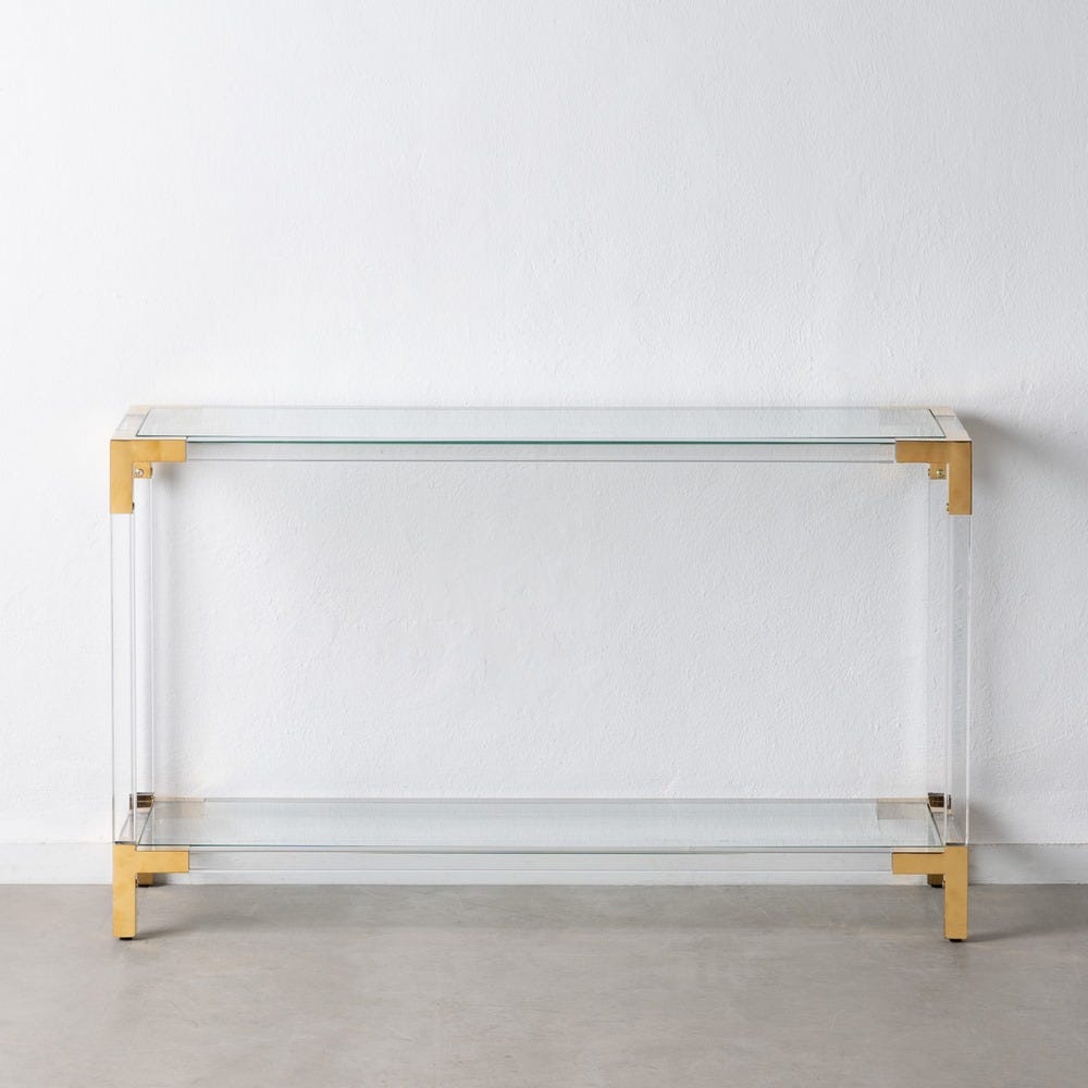 CONSOLA ORO-TRANSPARENTE 130 X 40,50 X 78,50 CM