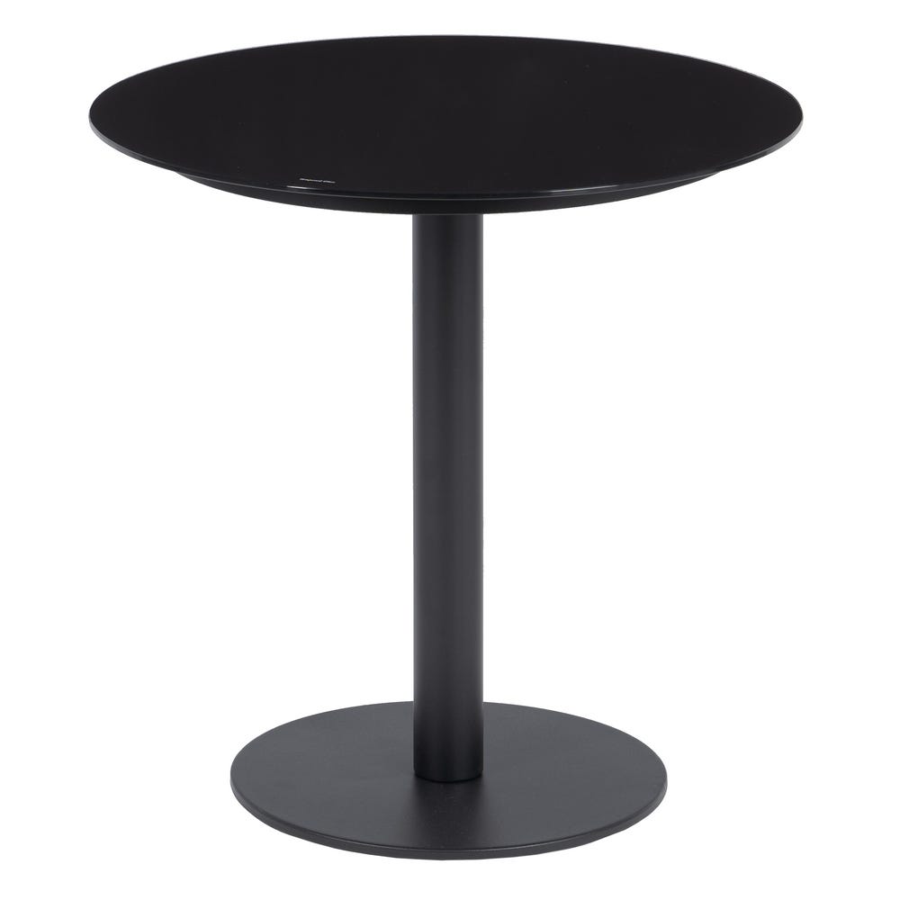 MESA AUXILIAR NEGRO CRISTAL/METAL 60 X 60 X 60 CM