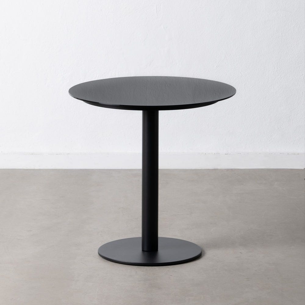 MESA AUXILIAR NEGRO CRISTAL/METAL 60 X 60 X 60 CM