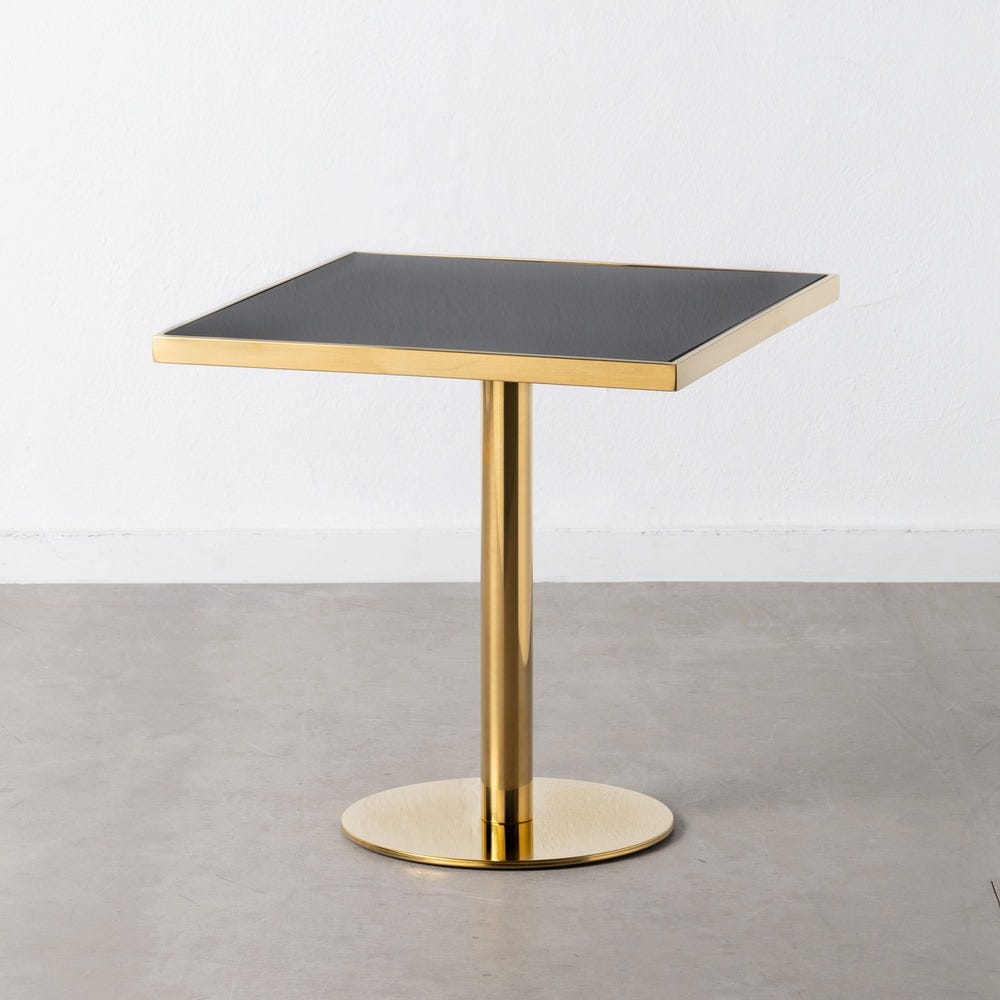 MESA AUXILIAR NEGRO-ORO 60 X 60 X 60 CM