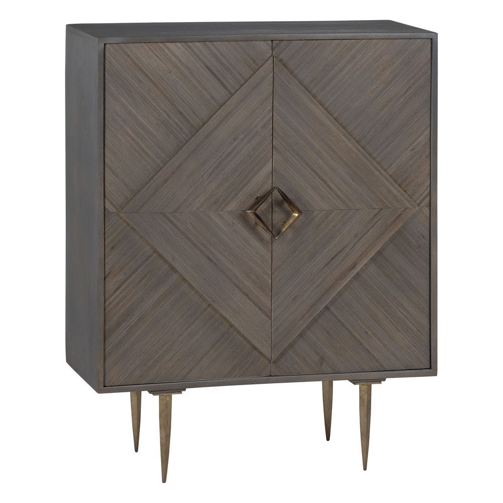 ARMARIO GRIS MADERA / METAL SALÓN 91,50 X 39,50 X 116 CM