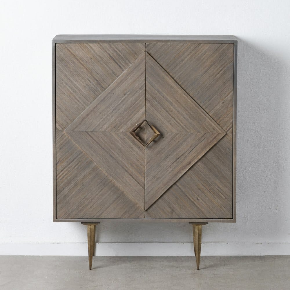 ARMARIO GRIS MADERA / METAL SALÓN 91,50 X 39,50 X 116 CM