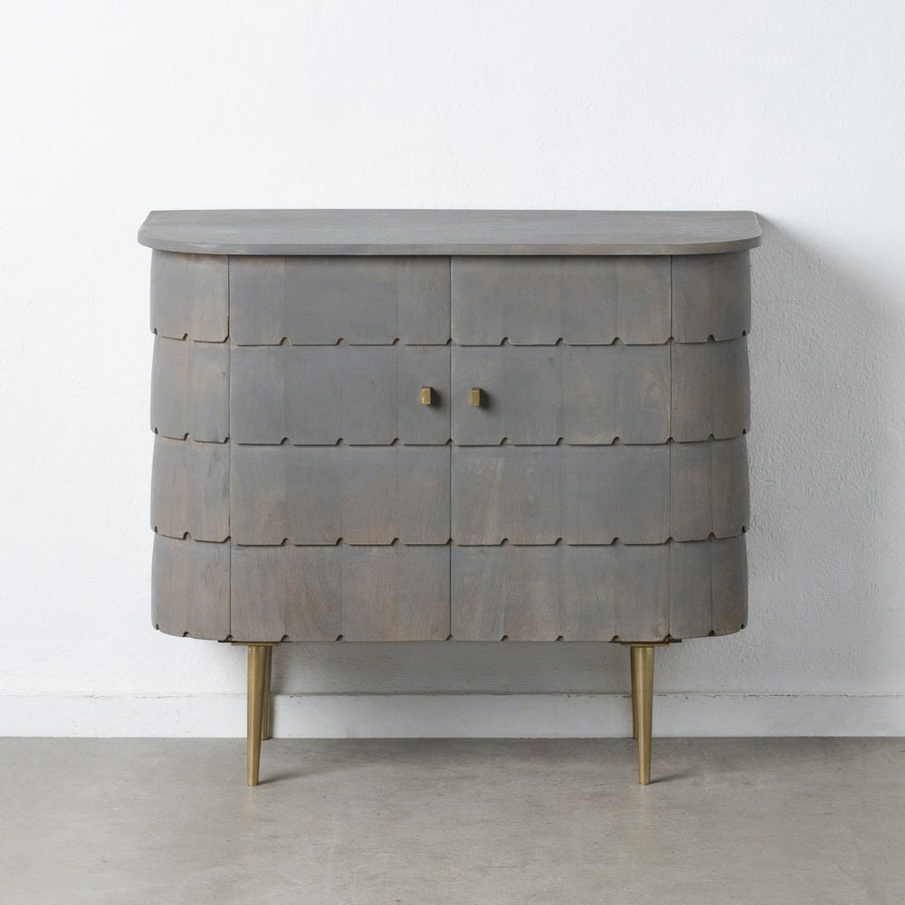 MUEBLE RECIBIDOR GRIS MADERA / METAL 96 X 46 X 85 CM