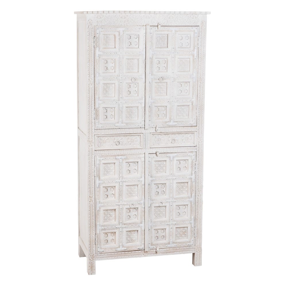 ARMARIO BLANCO MADERA DE MANGO 93 X 45 X 192 CM