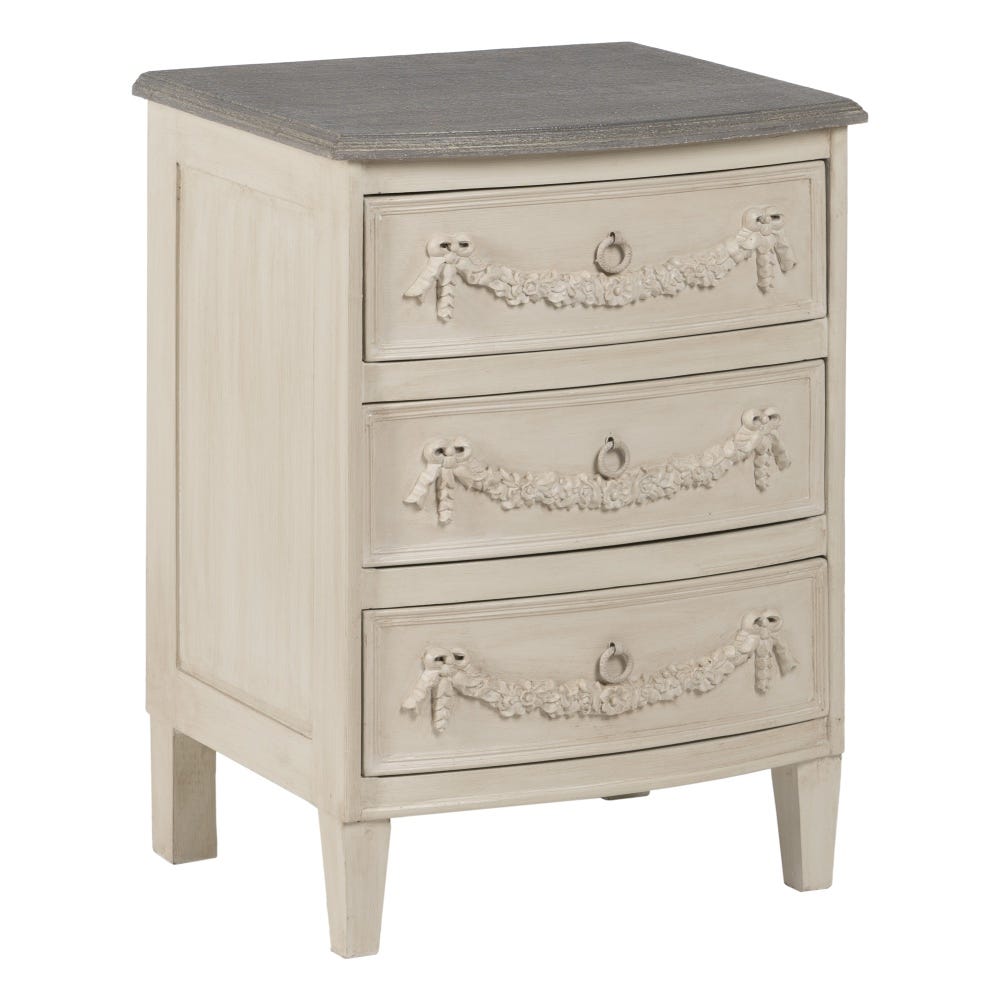 MESITA BEIGE-GRIS DM-MADERA DORMITORIO 55 X 45 X 76 CM