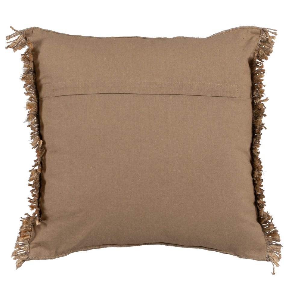 COJÍN BEIGE YUTE DECORACIÓN 45 X 45 CM