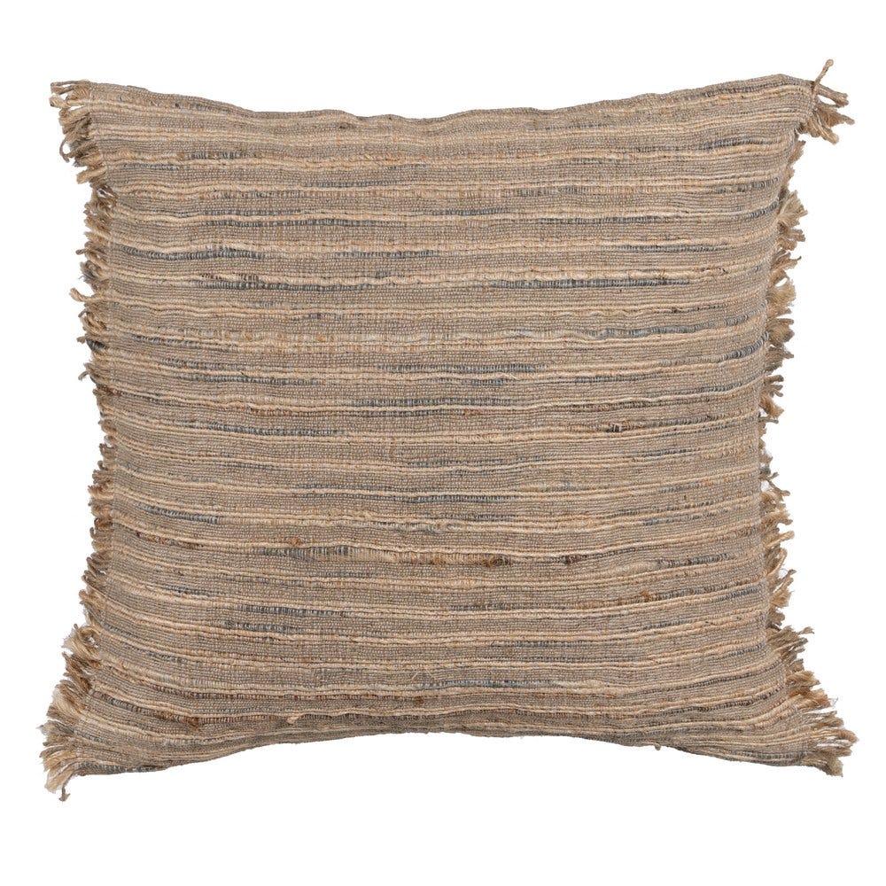 COJÍN BEIGE YUTE DECORACIÓN 45 X 45 CM