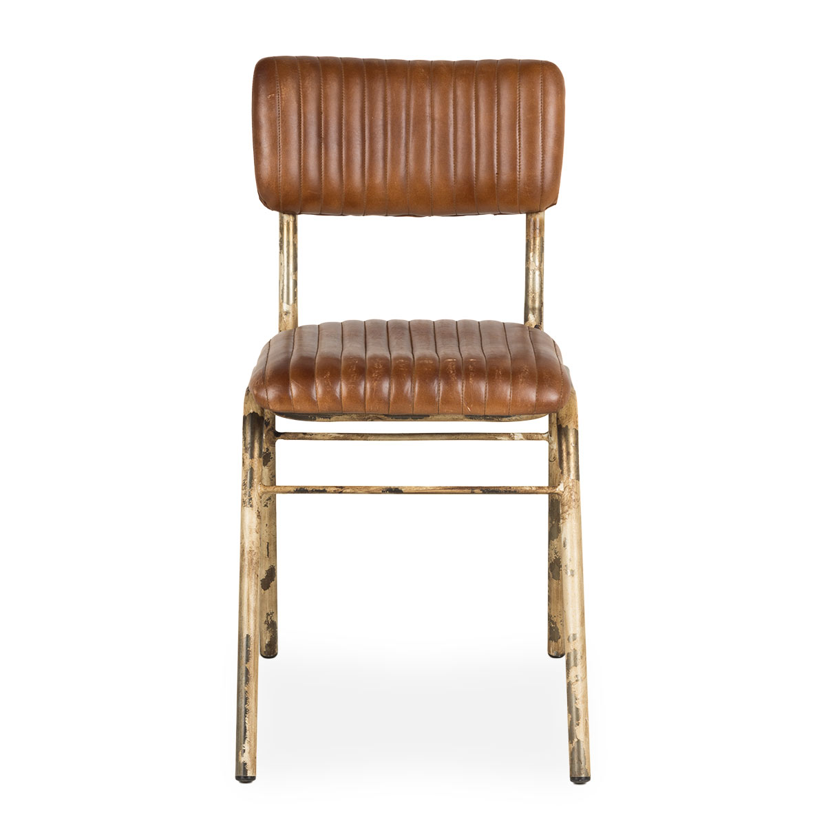 Leather chairs in stripped white leg Romina