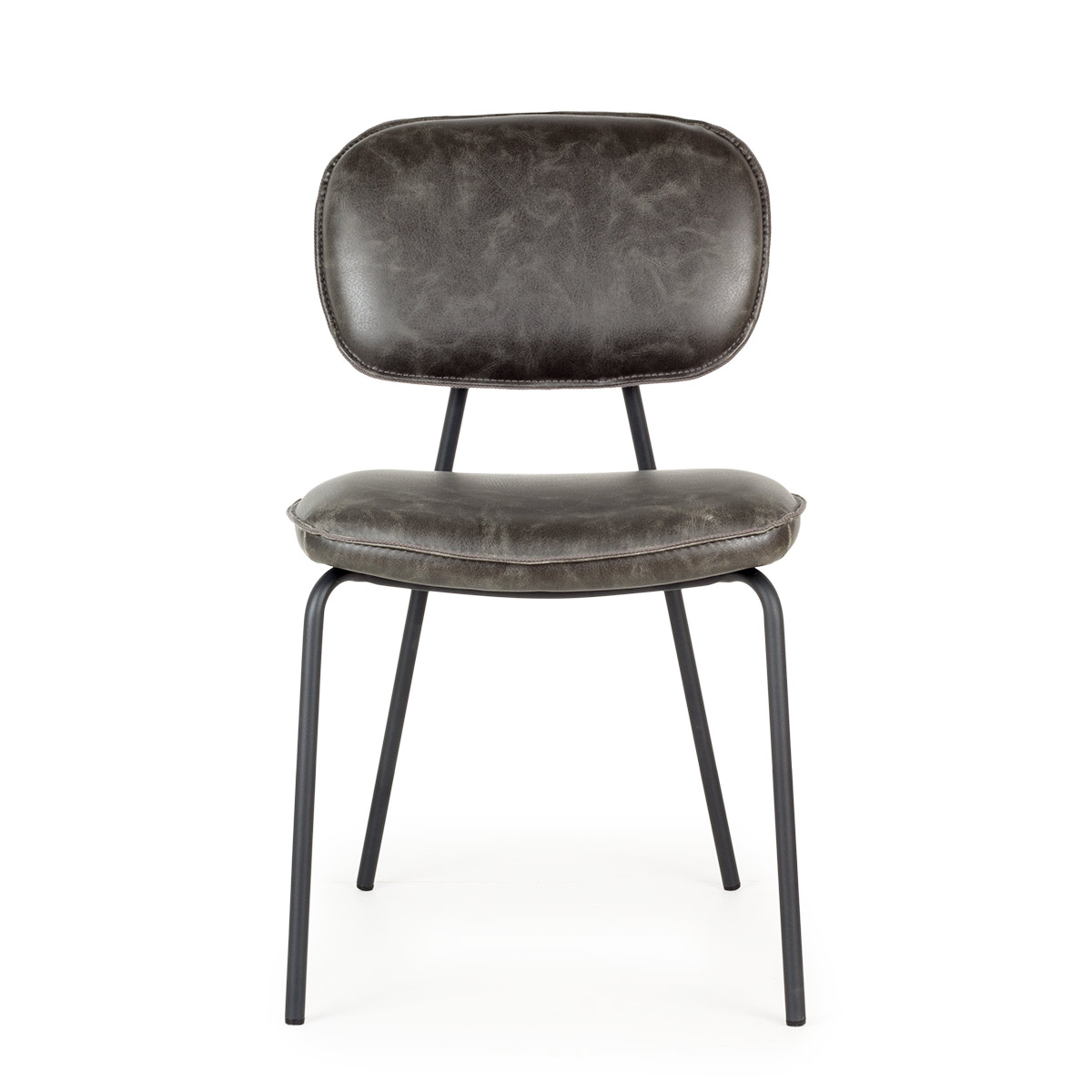 Grey leatherette chair Samay