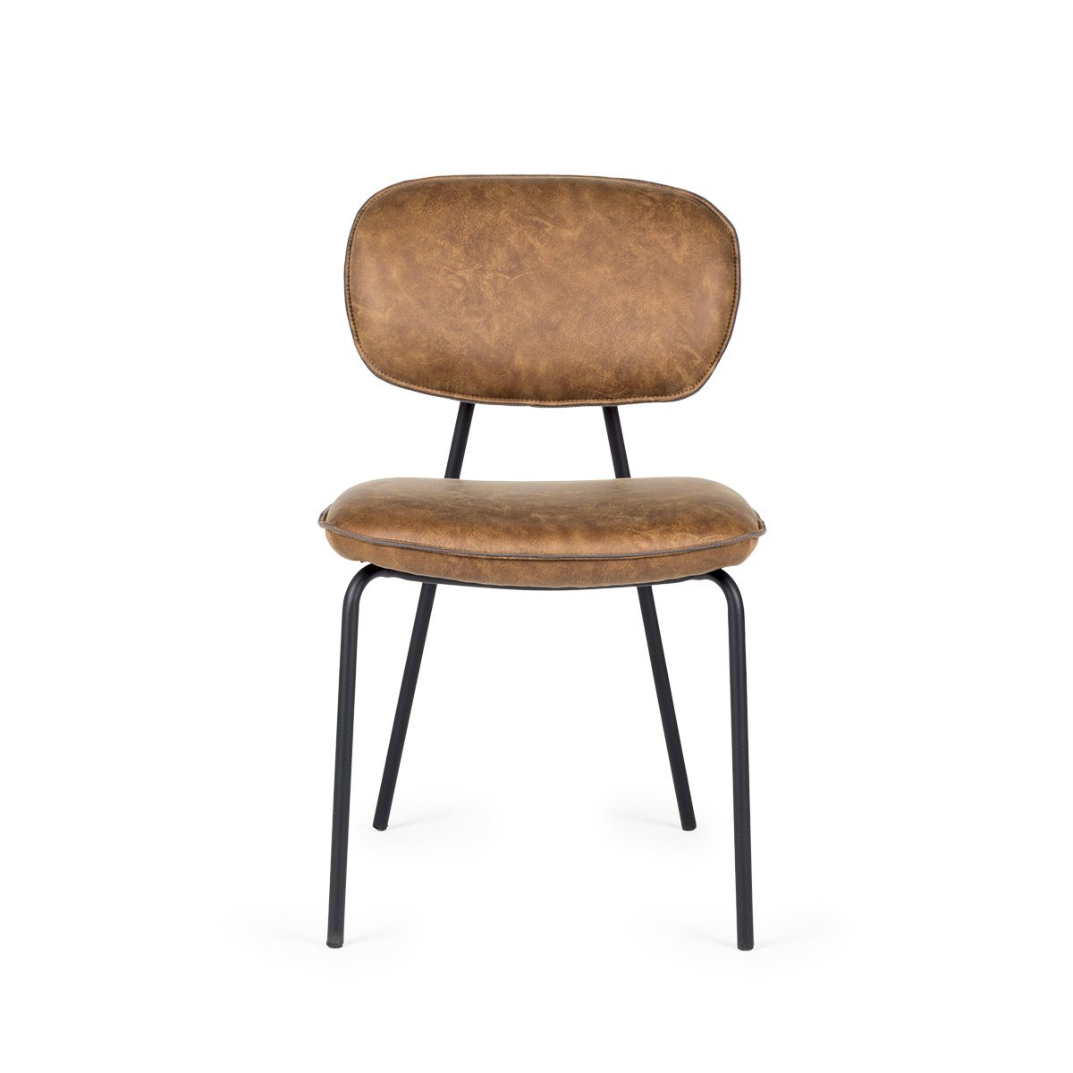 Brown leatherette chair Samay