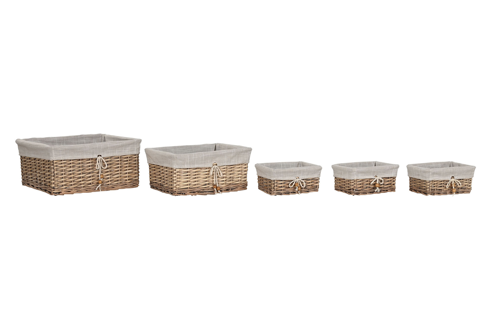 CESTA ROPA SET 5 MIMBRE ALGODON 48X38X22 BEIGE