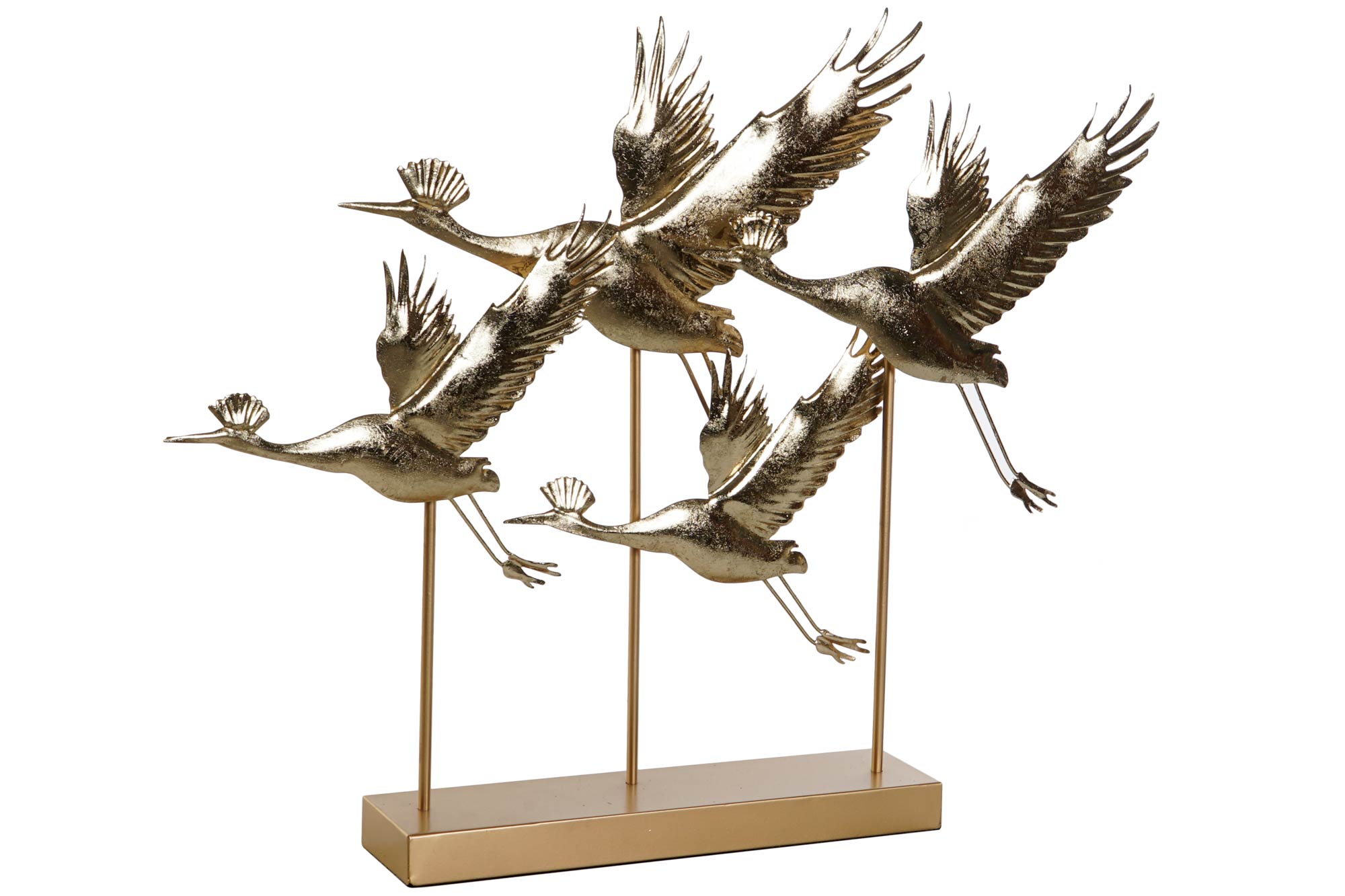 DECORACION METAL 64X8,6X51 GARZAS DORADO