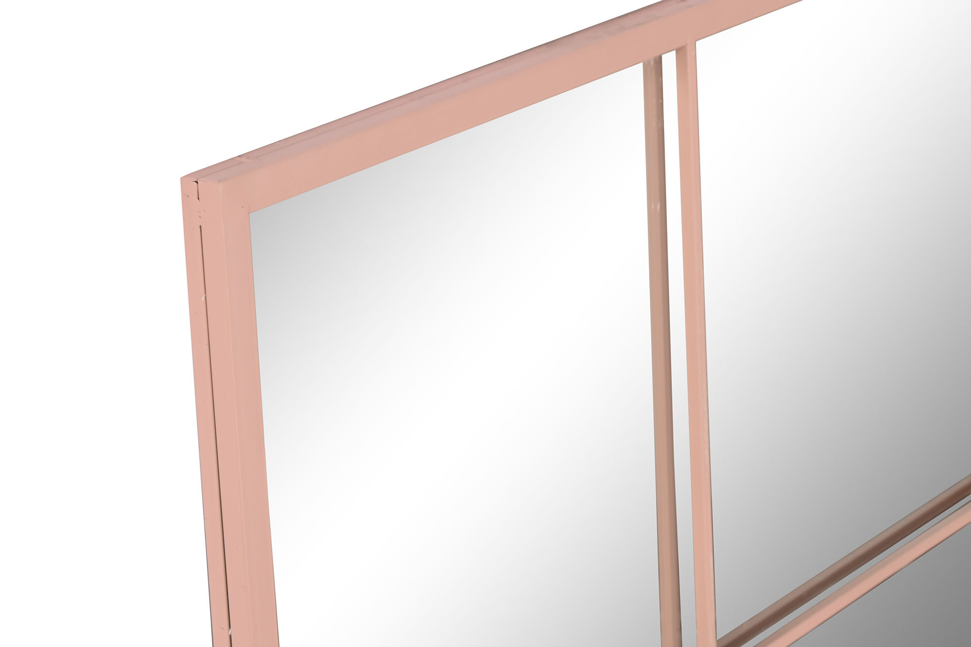 ESPEJO HIERRO CRISTAL 90X2X90 VENTANA ROSA PALO