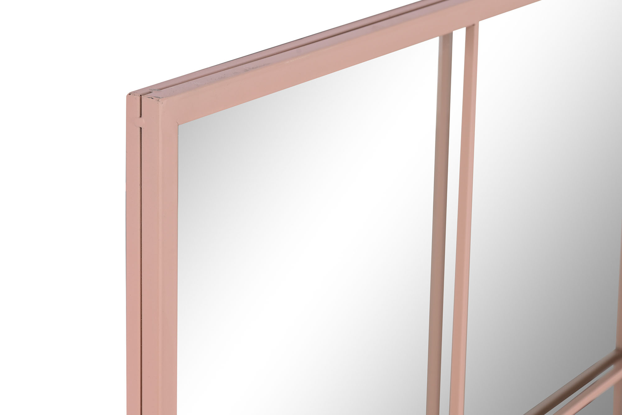 ESPEJO HIERRO CRISTAL 90X1X120 VENTANA ROSA PALO