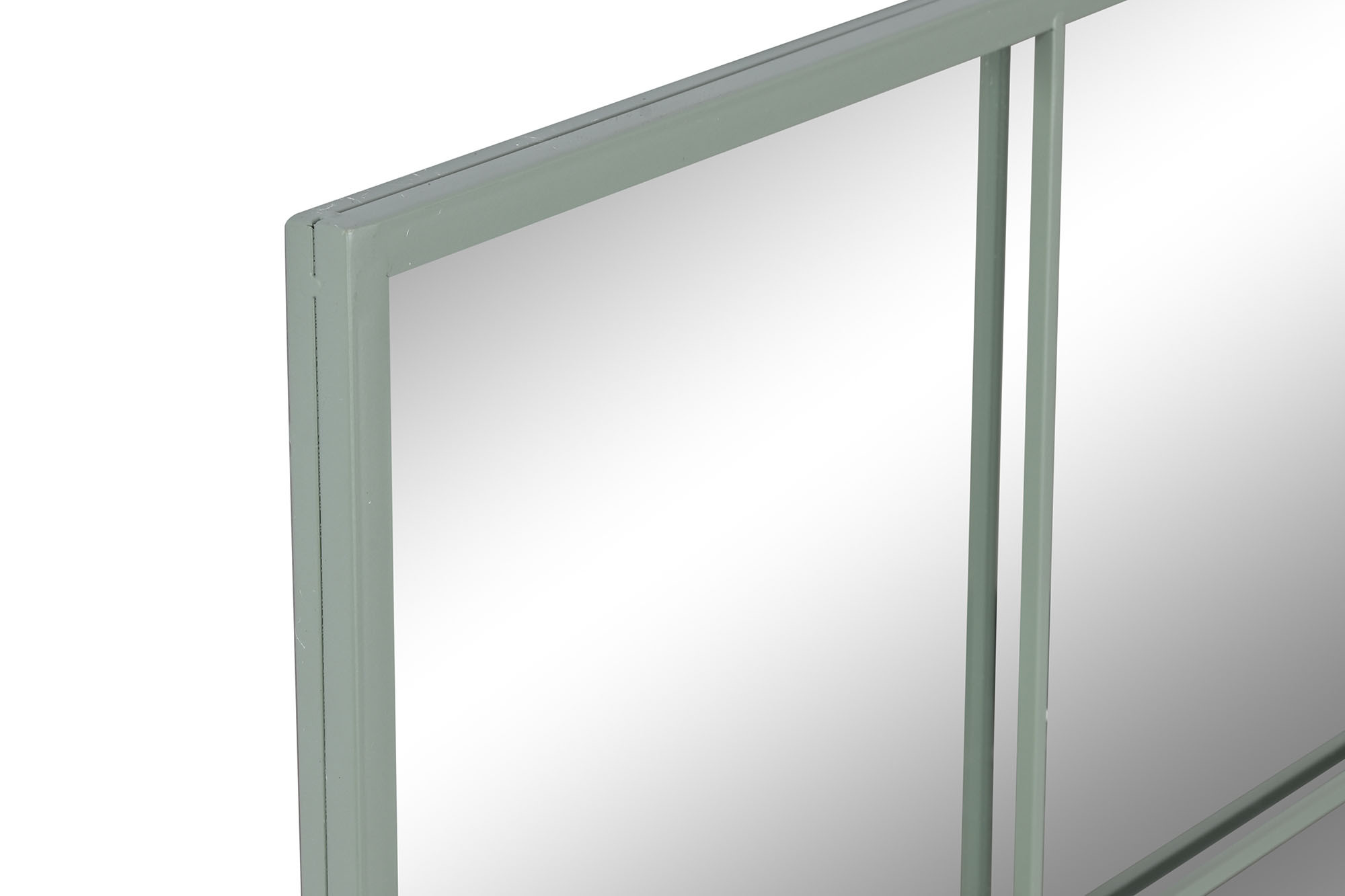 ESPEJO HIERRO CRISTAL 90X2X90 VENTANA VERDE MENTA