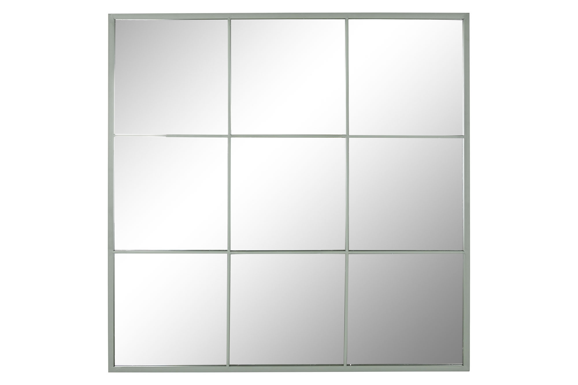 ESPEJO HIERRO CRISTAL 90X2X90 VENTANA VERDE MENTA