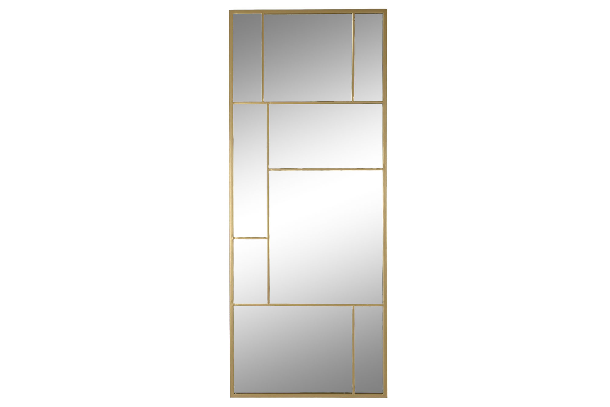 ESPEJO HIERRO CRISTAL 60X2X150 DORADO