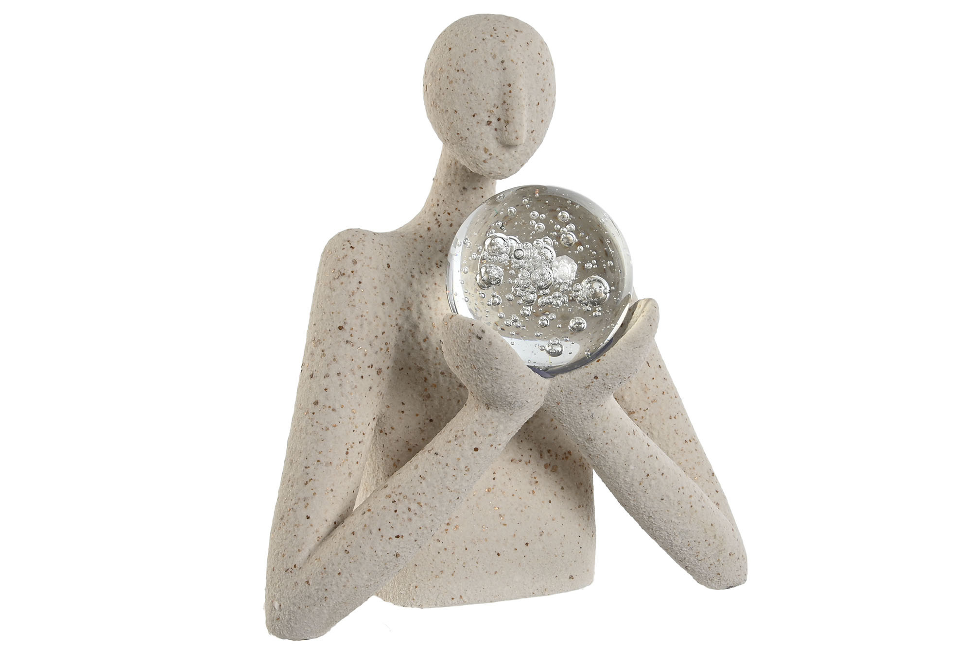 FIGURA RESINA 28X20,5X32 PERSONA BLANCO