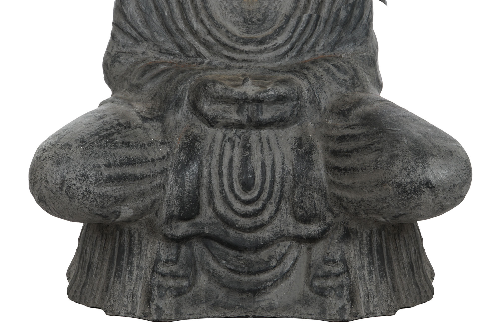 FIGURA TERRACOTA 67X50X95 BUDA SENTADO GRIS PATINA