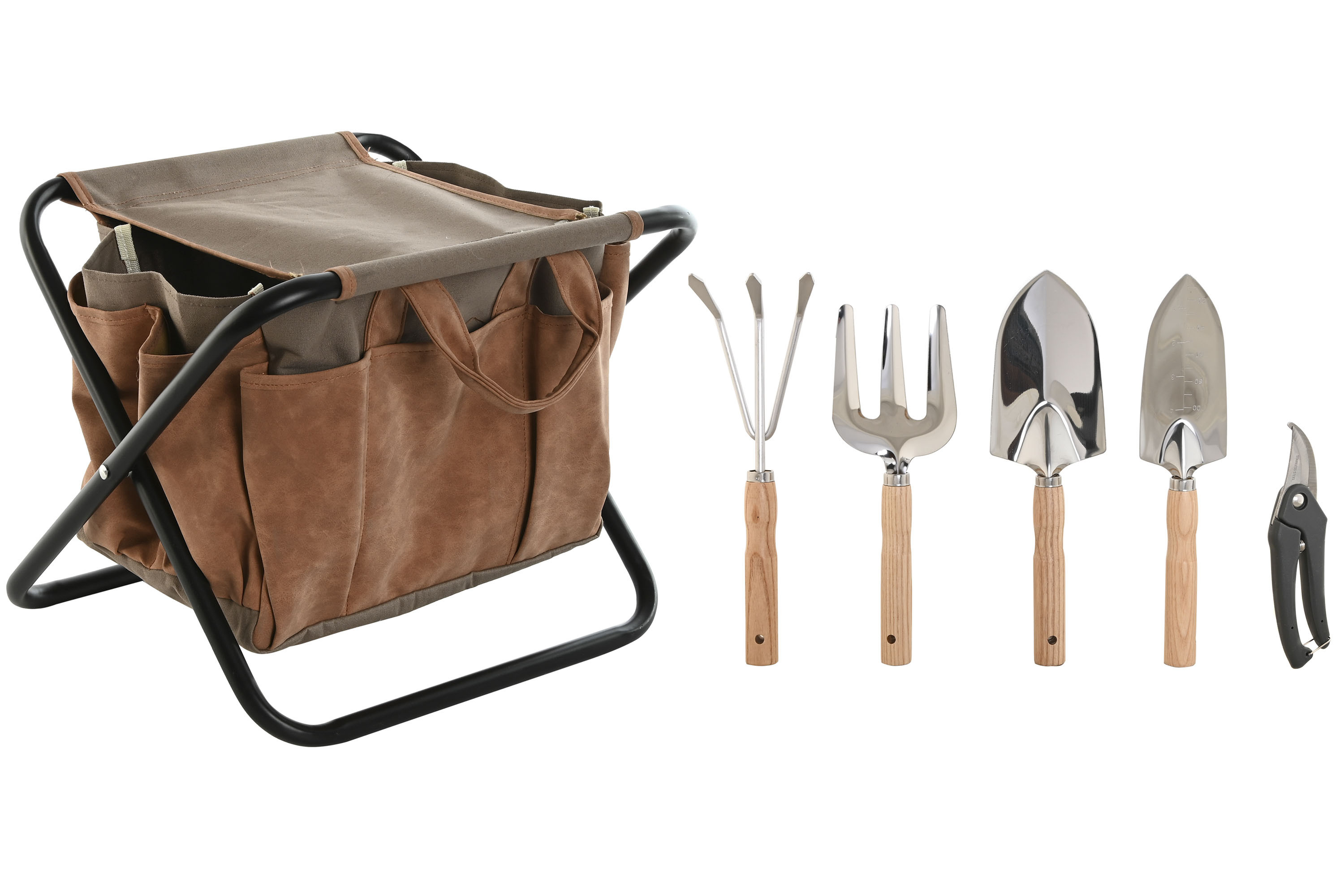 UTENSILIOS SET 8 ALUMINIO 45X45X45 CON TABURETE