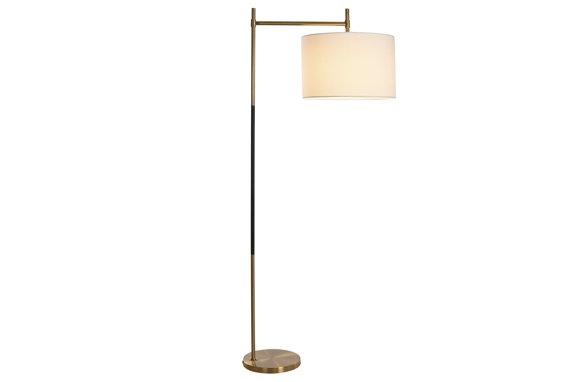 LAMPARA PIE METAL POLIESTER 76X43X169 DORADO