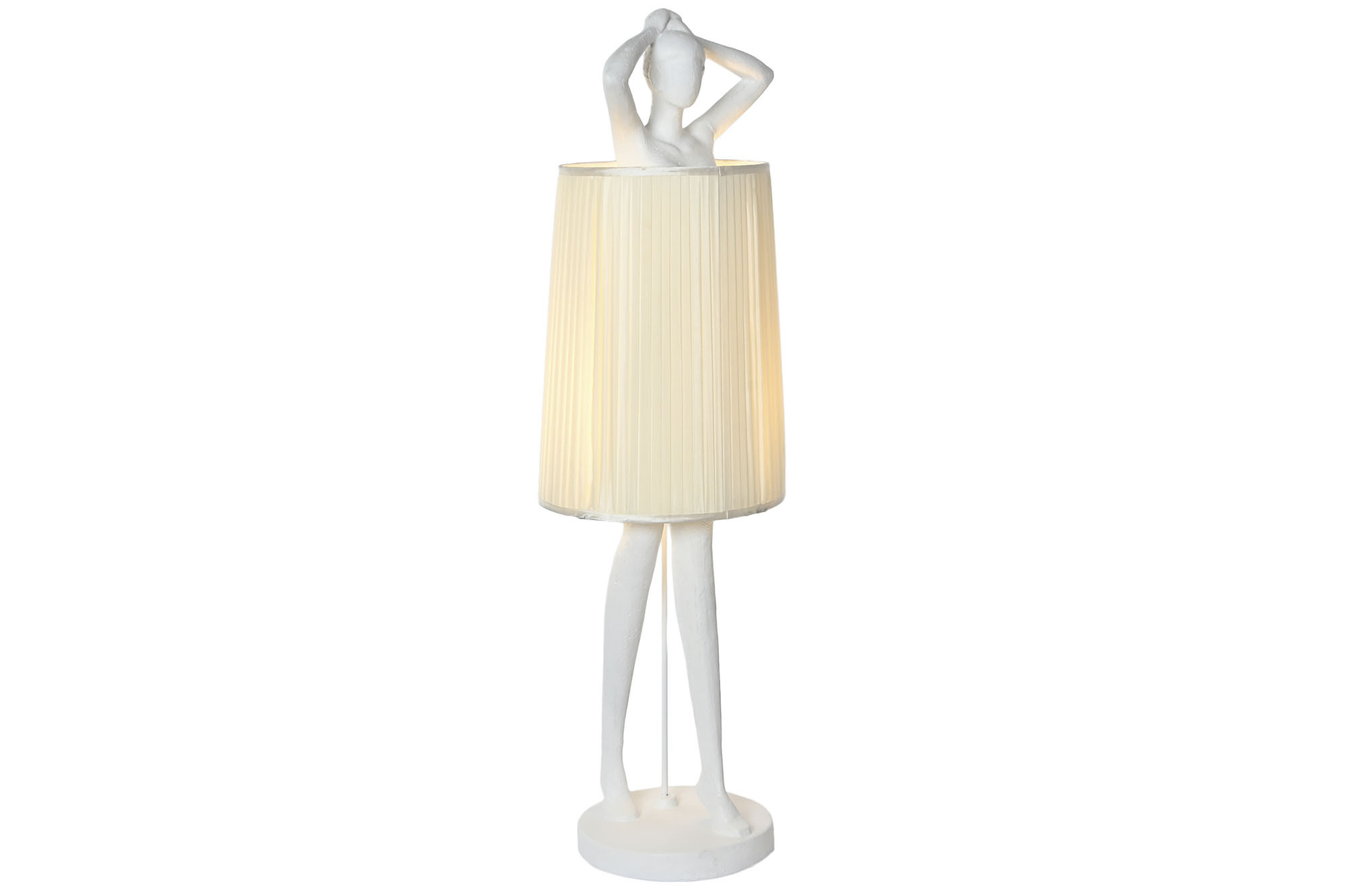 LAMPARA PIE RESINA 46X41X137,5 BAILARINA BLANCO