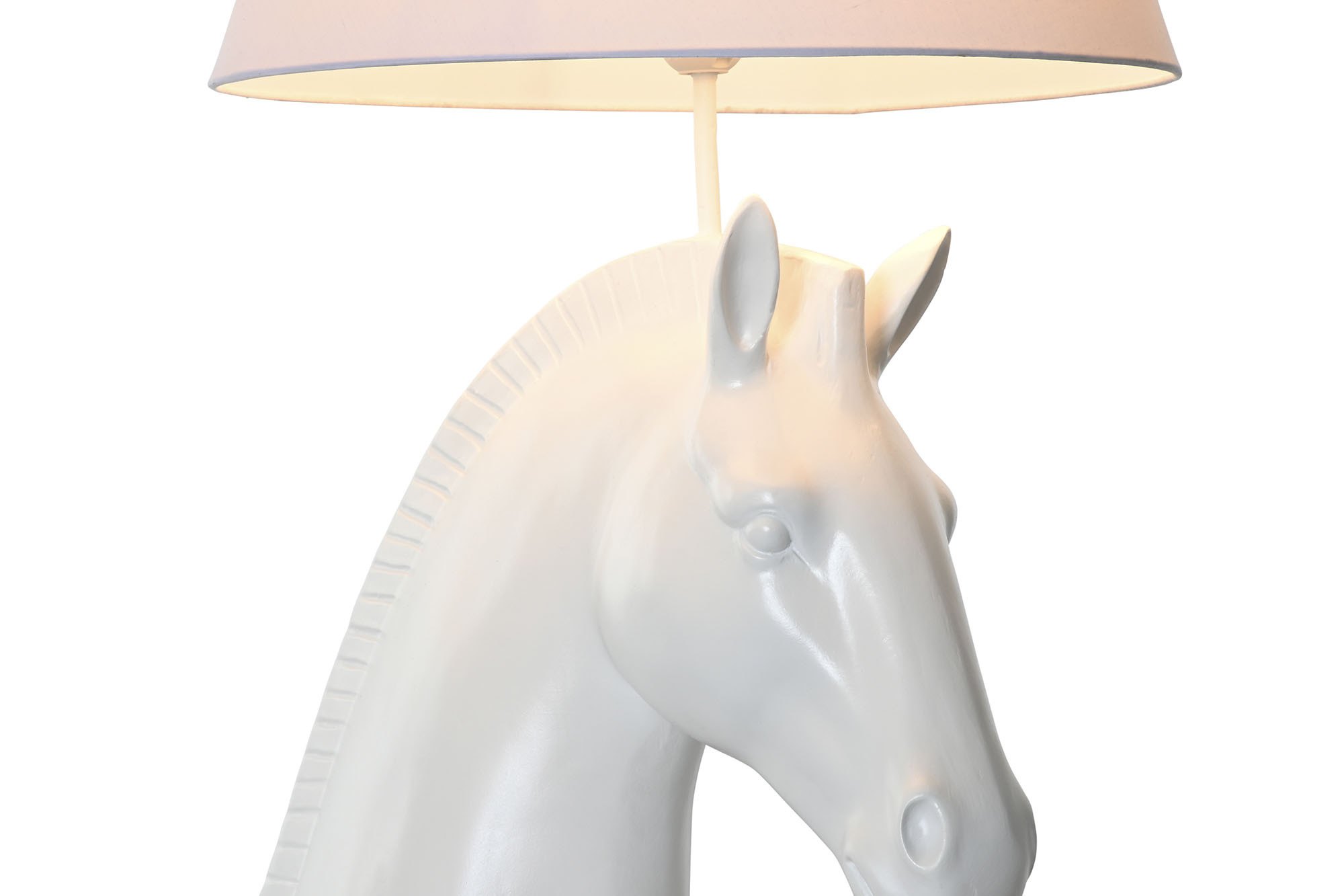 LAMPARA PIE RESINA 47X40X153 CABALLO BLANCO