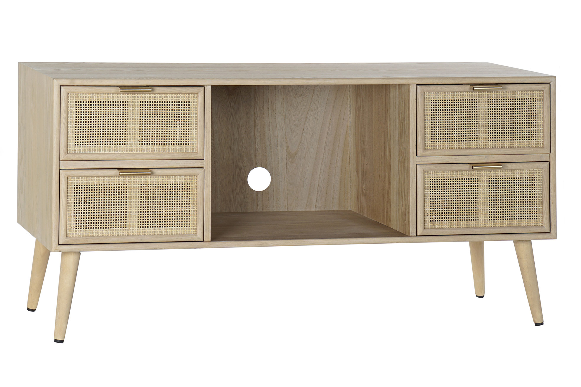 MUEBLE TV PAULOWNIA MDF 120X42X60 REJILLA NATURAL