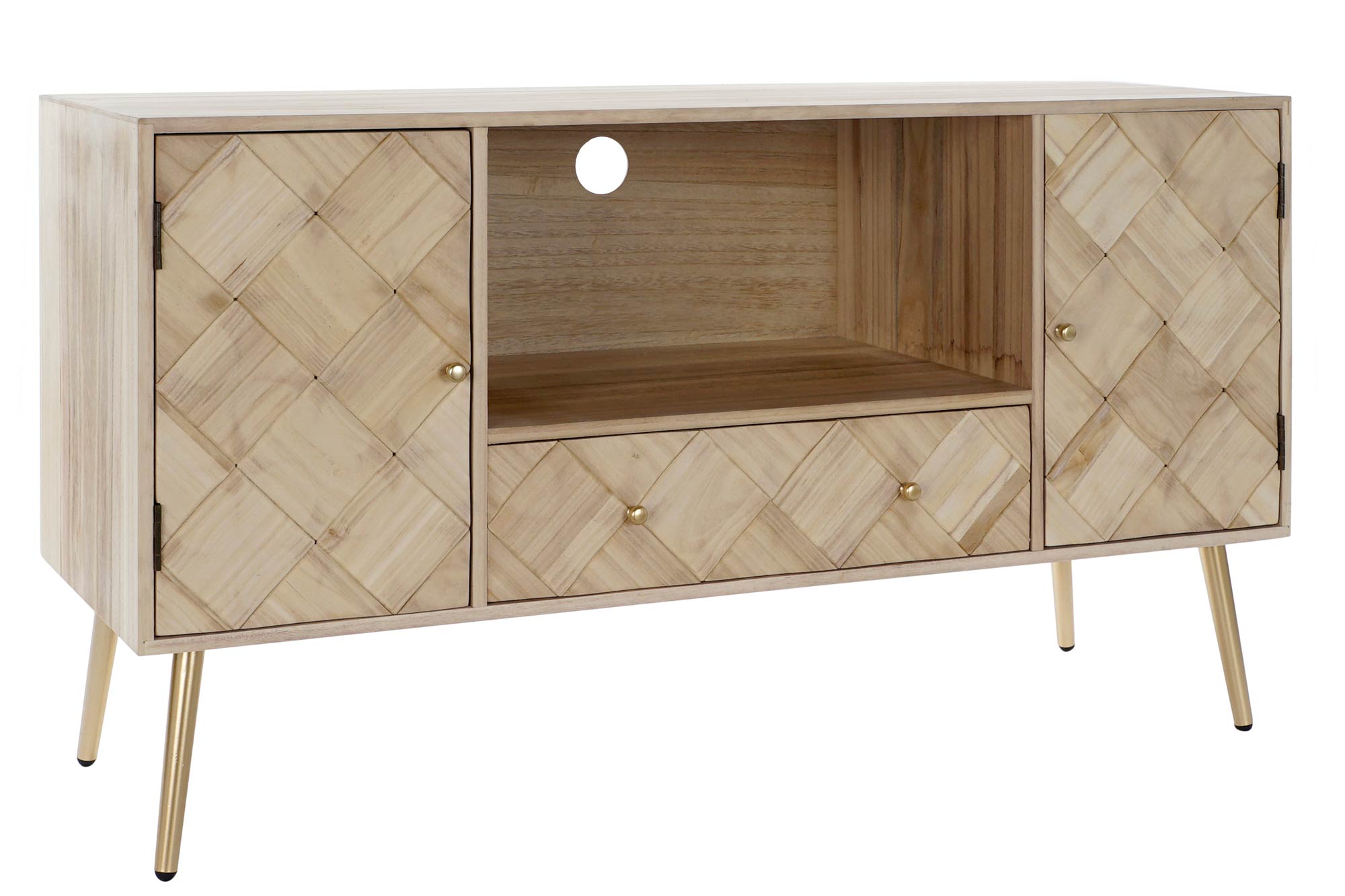 MUEBLE TV PAULOWNIA PINO 118X40X65 NATURAL