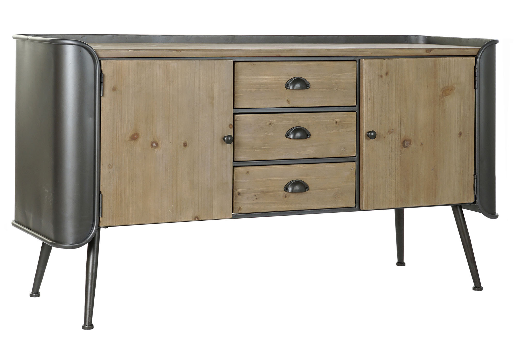 MUEBLE TV MADERA MACIZA METAL 144X47X76 NATURAL