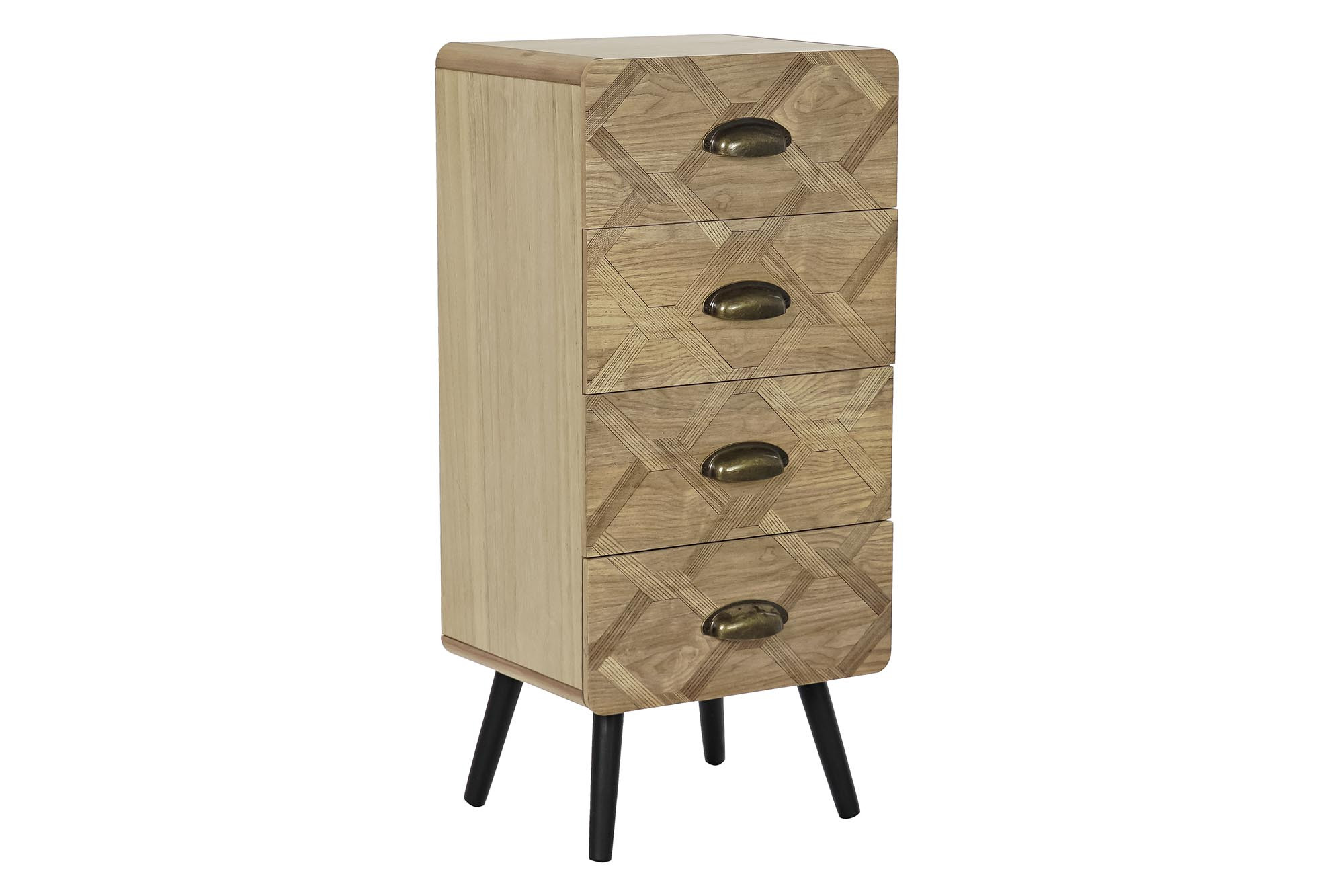 CAJONERA MDF METAL 37X31,5X80 4 CAJONES NATURAL