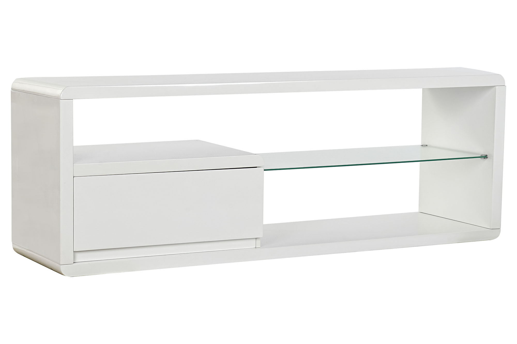 MUEBLE TV MDF CRISTAL 140X40X50 BLANCO