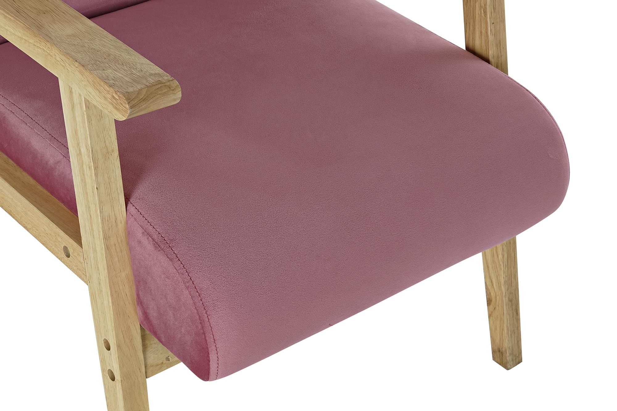 BUTACA POLIESTER MDF 61X63X77 TERCIOPELO ROSA