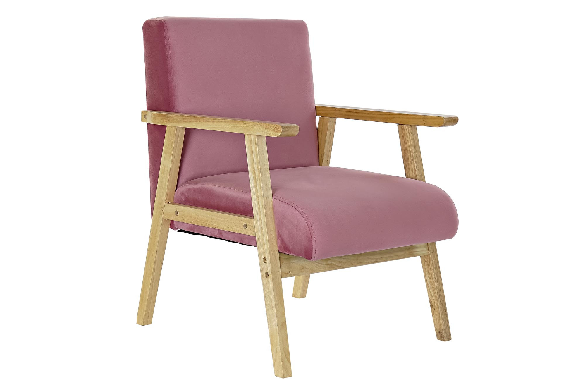 BUTACA POLIESTER MDF 61X63X77 TERCIOPELO ROSA