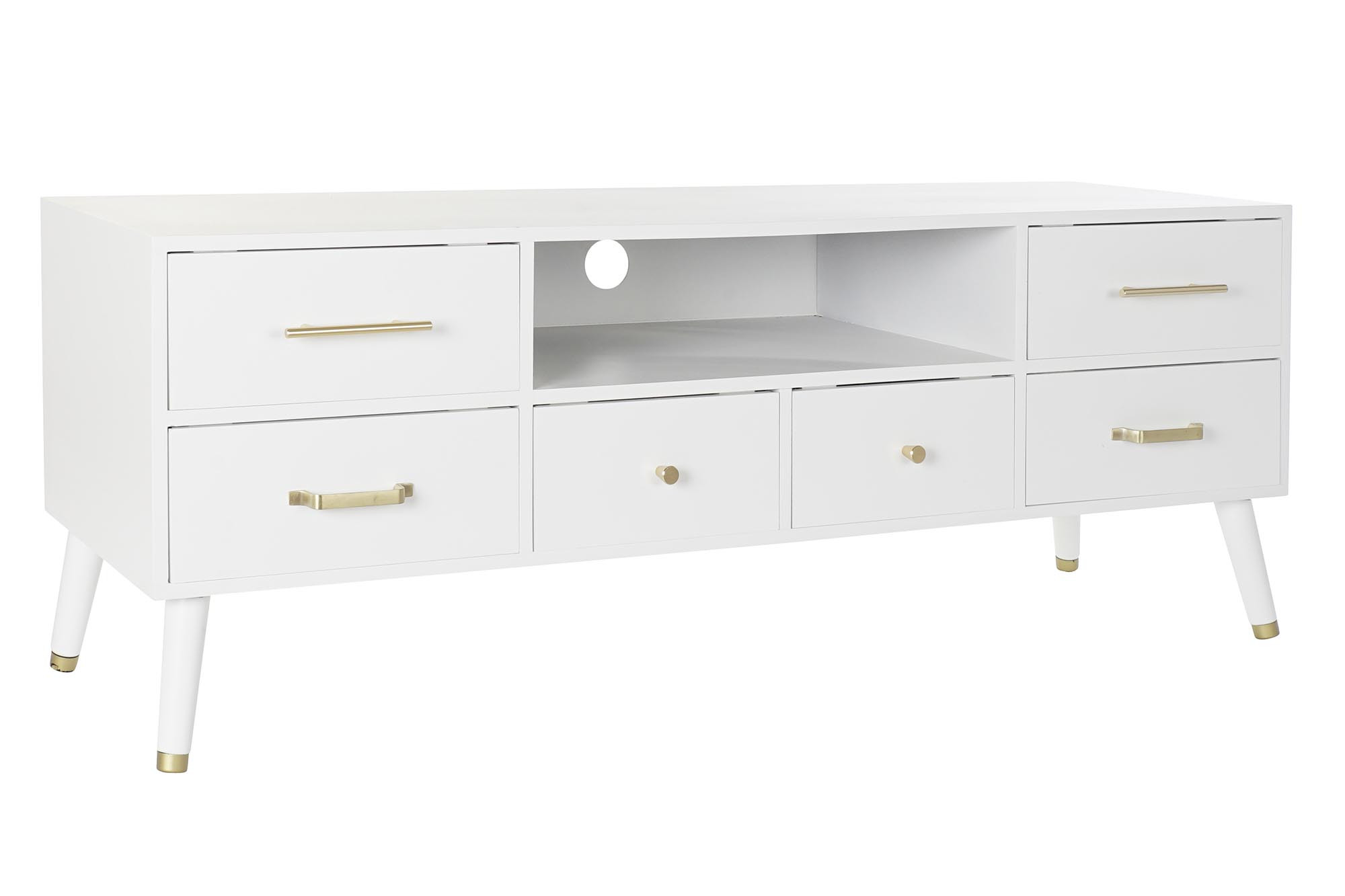 MUEBLE TV MDF METAL 140X40X52 BLANCO