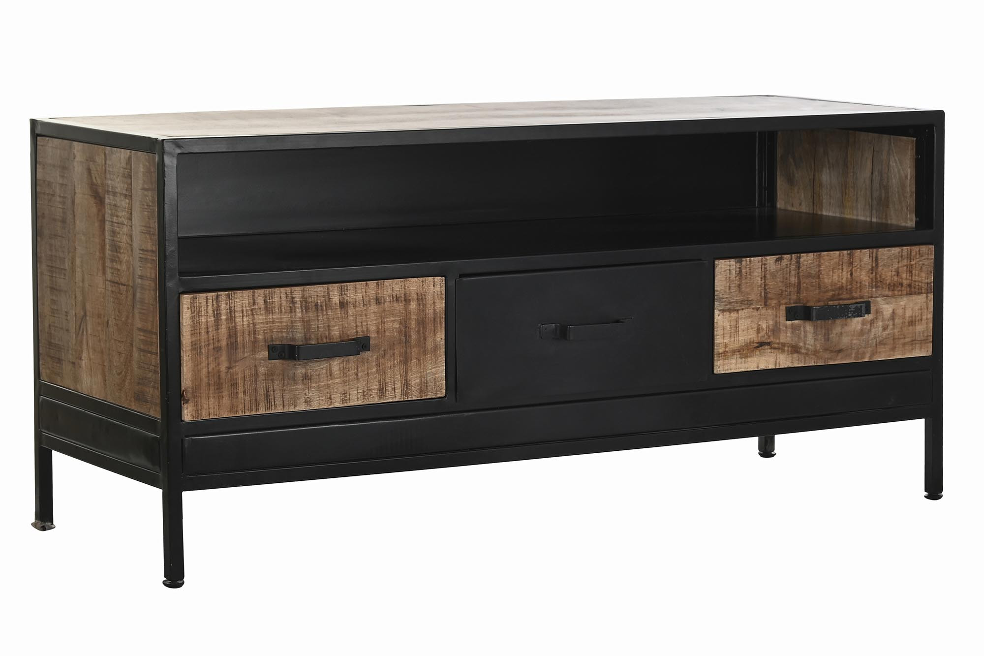 MUEBLE TV MANGO METAL 125X40X55 NEGRO