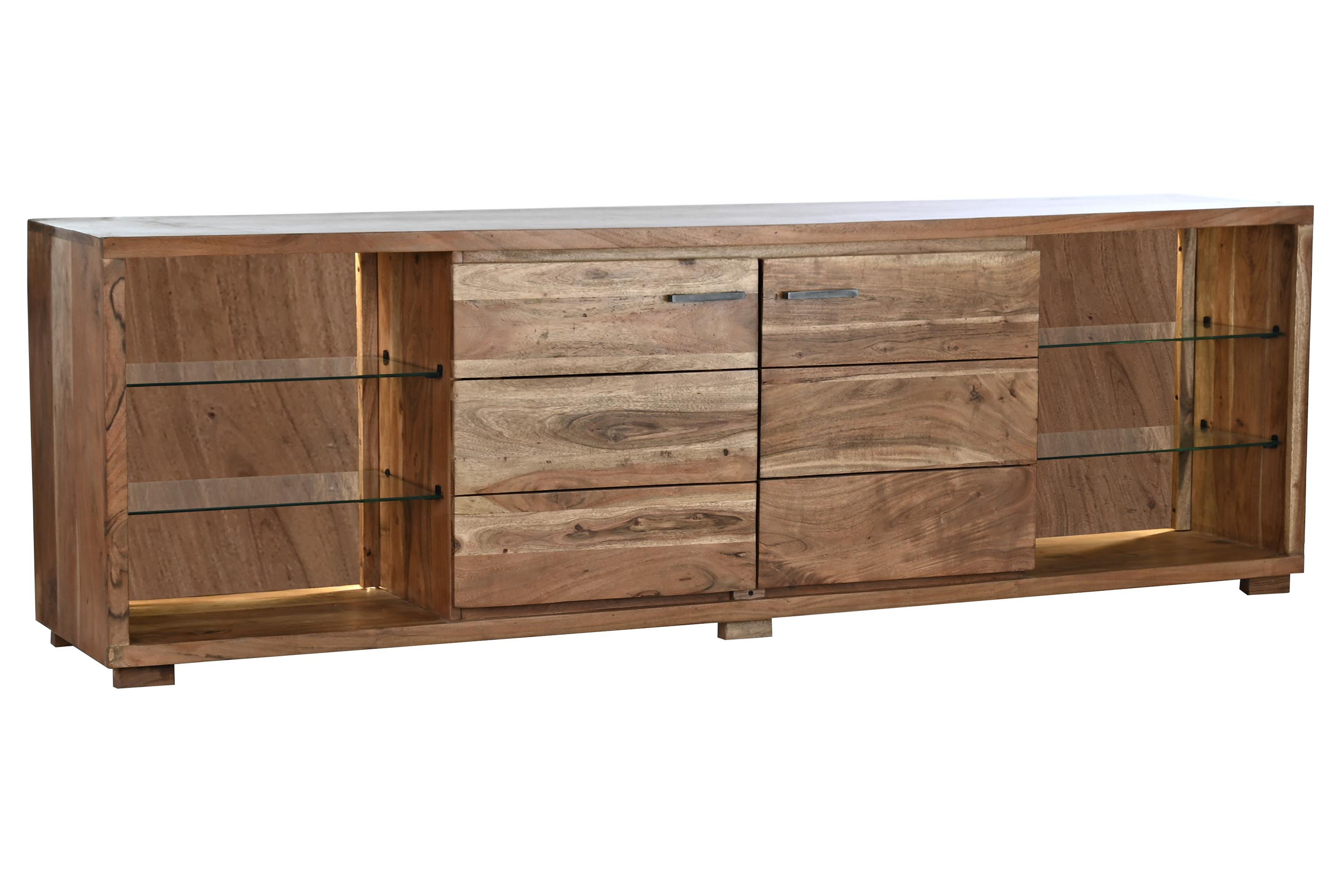 MUEBLE TV ACACIA CRISTAL 200X40X63 NATURAL MARRON