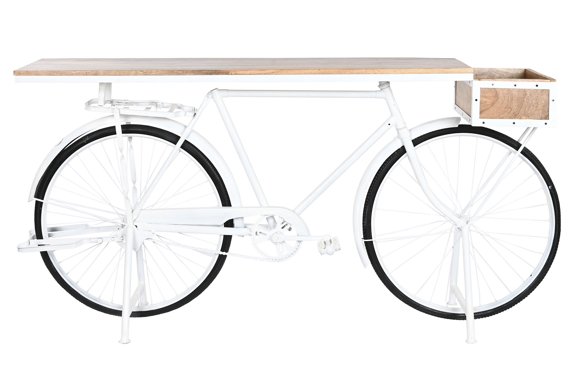 CONSOLA HIERRO MANGO 195X40X91 BICICLETA