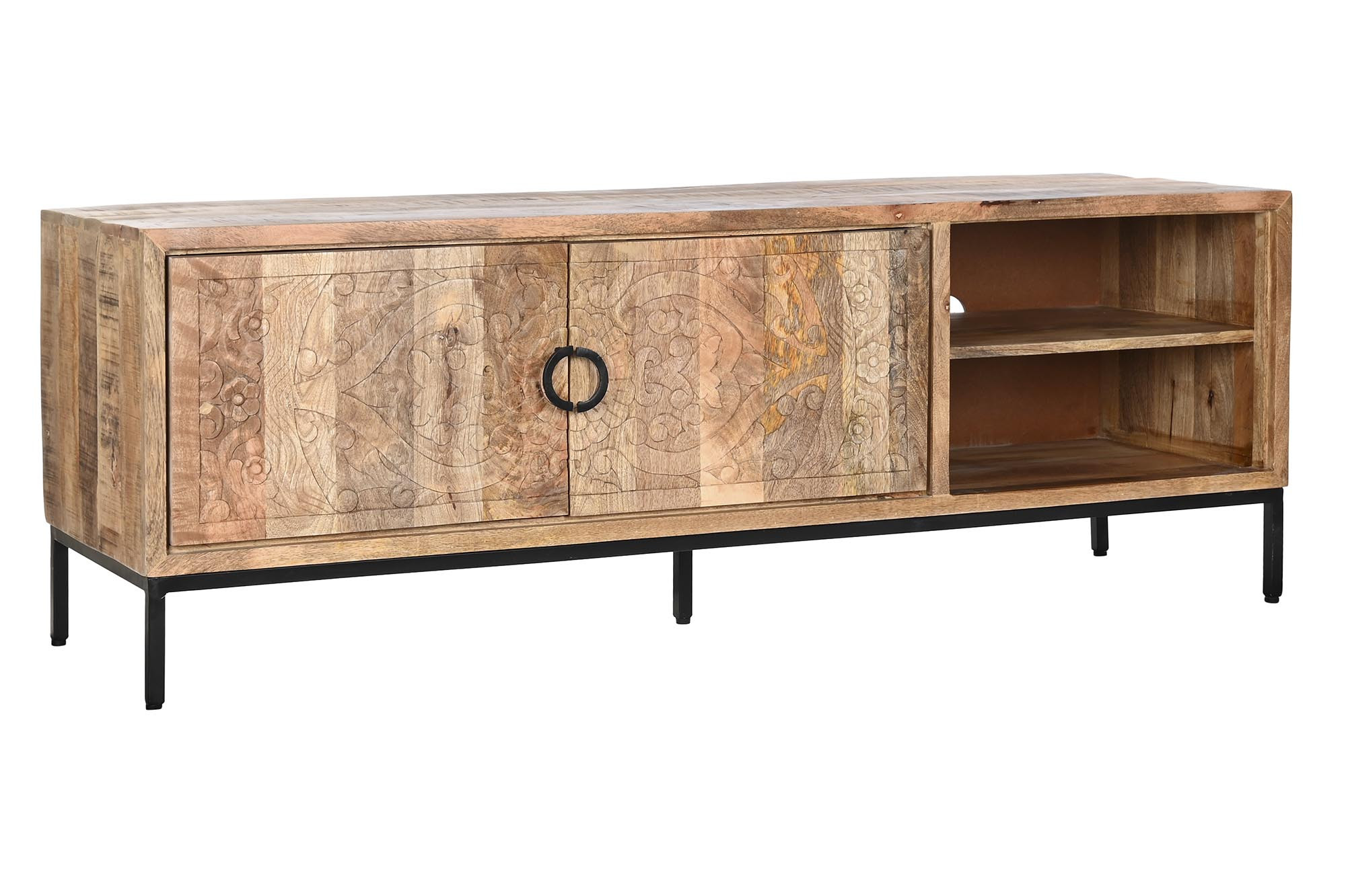 MUEBLE TV MANGO METAL 160X45X55 MANDALA NATURAL